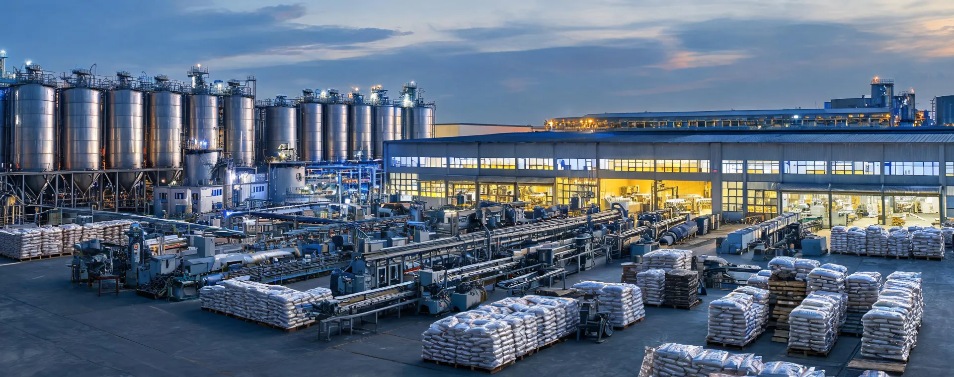 Polymer pellet silos